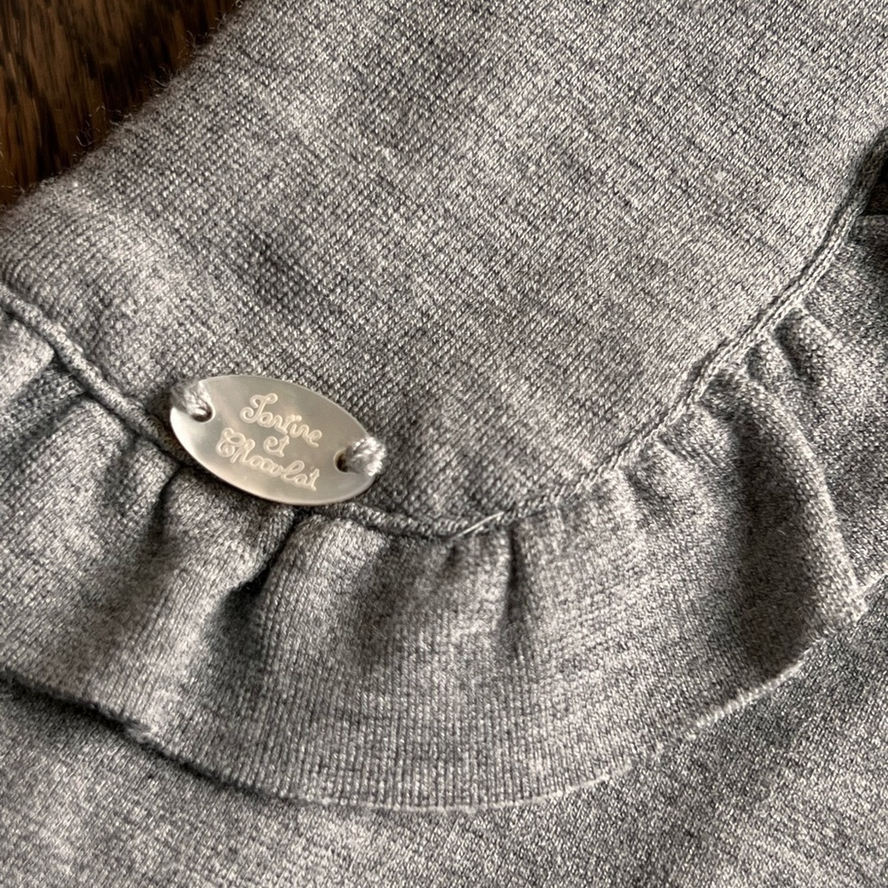 Tartine et chocolat luxury baby 9 months gray collar dress with pockets sale - Picture 5 of 5
